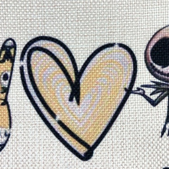 WZMPA Cosmetic Bag Peace Love Jack Halloween Makeup Pencil Case - Picture 3 of 11